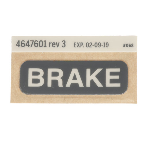 Label, Brake Pedal Label, Brake Pedal