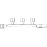 Manifold, 3-Port Check Valves, Male Luer Lock Adapter